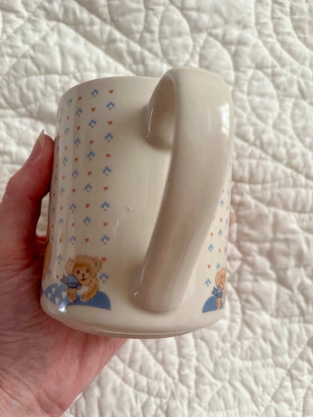 Theodore Bear by TIENSHAN Cute Teddy Ceramic Mugs with Blue Bow (Set of 2) EUC - Picture 6 of 10